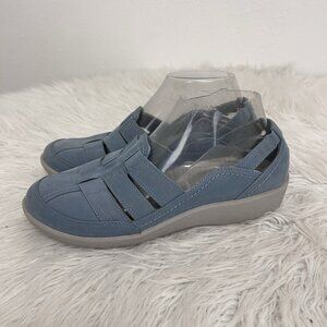 Clarks CloudSteppers Sillian Stork Blue Slip On Cushioned Comfort Shoes Sz 7.5W